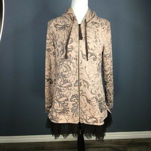 Logo Lounge Womens Zippered Hooded Sweatshirt Long Sleeve Cardigan Hoodie Size M